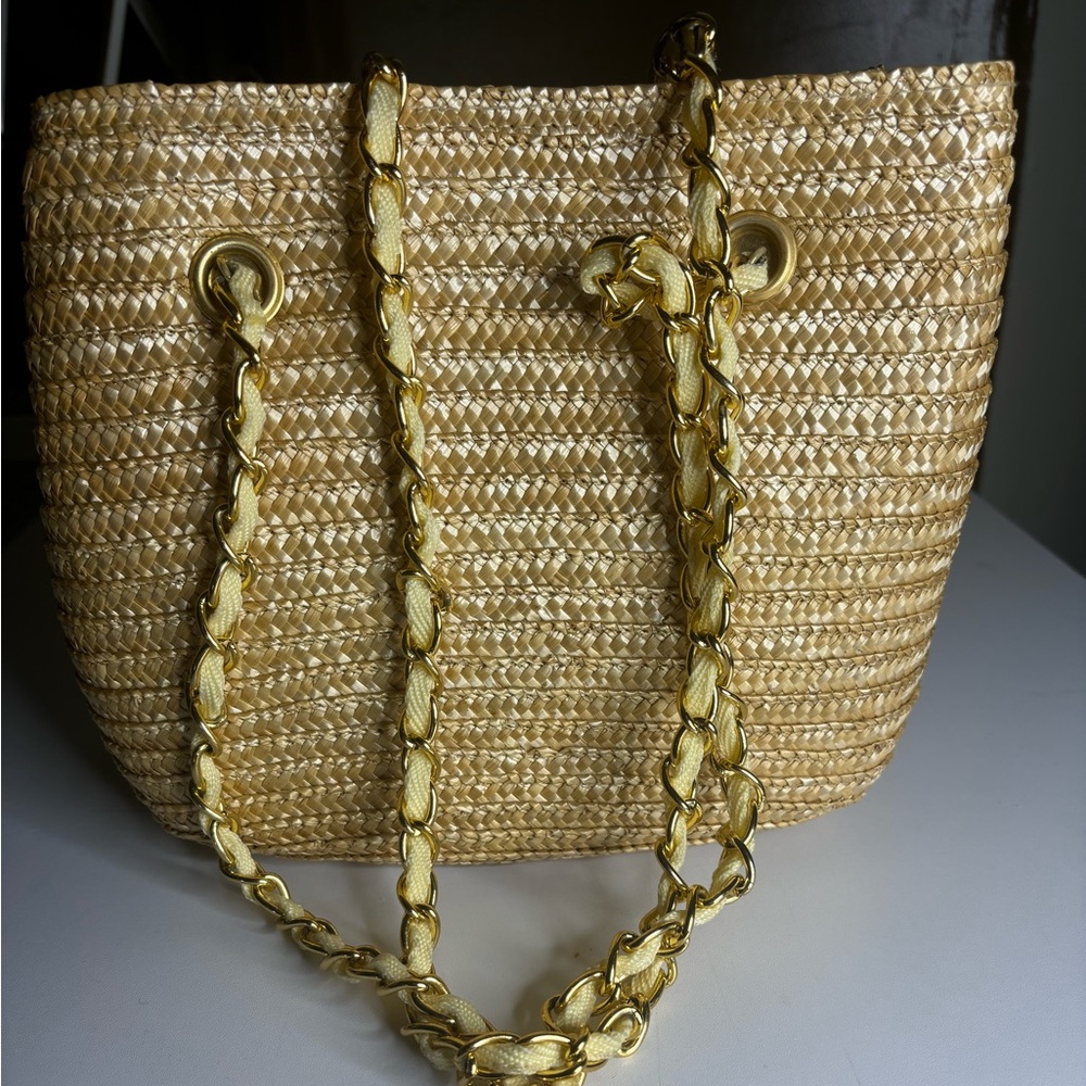 Tan Wheat Straw Vacation | Beach Purse